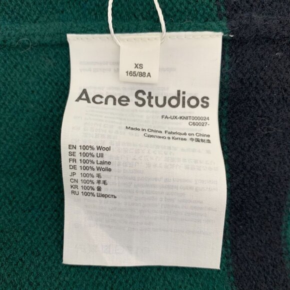 Acne Studios Multicolored Striped Wool Round-Neck Long-Sleeve Sweater XS - Picture 3 of 6